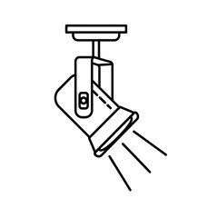 Ceiling Mounted Spotlight Outline Icon for Lighting and Studio
