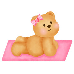 Teddy Bear Doing Yoga Illustration