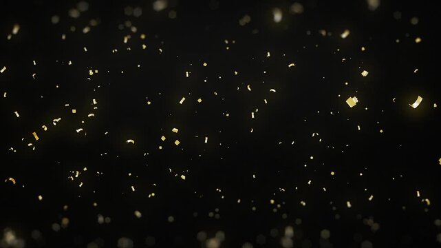 Festive background with gold confetti and space for text