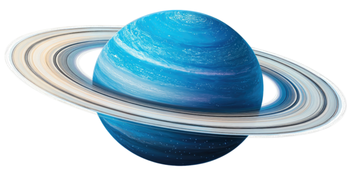 Blue planet with rings