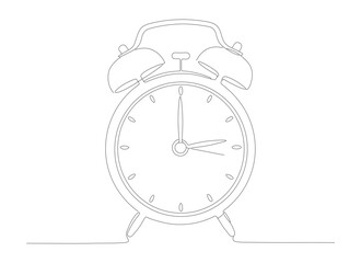 Simple Outline Style Alarm Clock Time Keeping Device Illustration