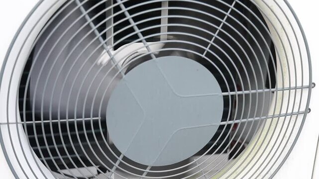 Air conditioner heat pump fan spinning in slow motion