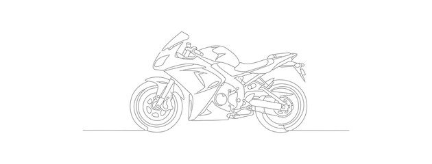 Dotted Line Art Modern Sportsbike Illustration Motorcycle Transportation Concept