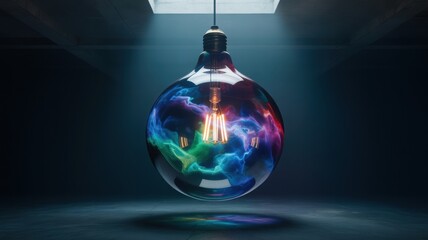 Inspiration Bulb: Colors Swirls Scene