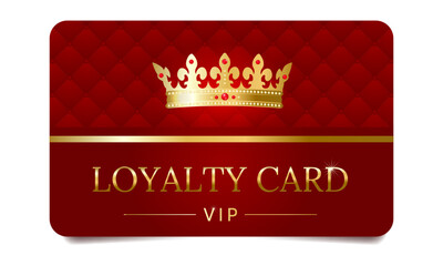 Red VIP loyalty card with a golden crown
