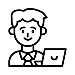 Student and computer icon