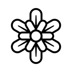 Elegant flower icon with six layered petals, clean vector style. Great for floral logo, botanical art, eco-friendly design, decorative element, or modern branding