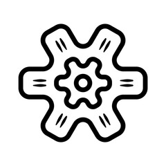 Simple flower with six rounded petals, modern minimal vector design. Ideal for decorative pattern, floral icon, eco-friendly symbol, botanical art, or branding