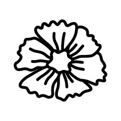 Floral design with six balanced petals, minimal and modern style. Ideal for eco-friendly branding, natural logo, botanical pattern, or simple decorative illustration