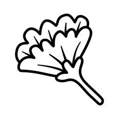 Elegant layered flower icon in side view with stem, decorative vector. Great for eco-friendly concepts, botanical design, natural logo, or floral art element