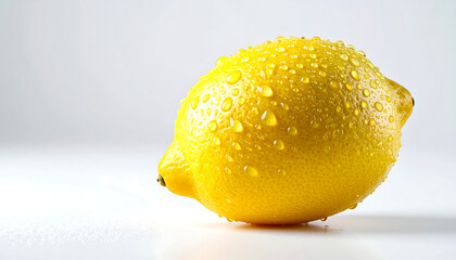 Lemon with dewdrops