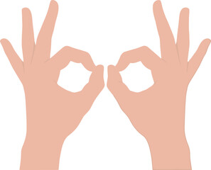 Two hands making binoculars shape with fingers.