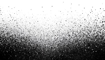 Obraz premium Abstract Black Spray Paint Splatter Gradient on White Background, Dynamic Textured Effect