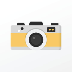 Camera icon in yellow flat style