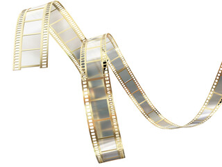Naklejka na ściany i meble movie film stripe golden background cinema video - 3d rendering Naklejka na ściany i meble movie film stripe golden background cinema video - 3d rendering