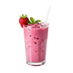Refreshing Strawberry Smoothie with Fresh Mint and Strawberry Garnish fruit drink healthy beverage