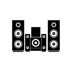 Fototapeta premium Illustration of a speaker system on transparent background silhouette