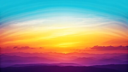 Vibrant sunset sky with colorful clouds and distant mountains
