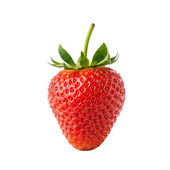 Ripe Red Strawberry With Green Stem and Leaves Isolated fruit fresh