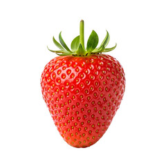 Ripe Red Strawberry with Green Stem and Leaves on Black Background fruit fresh