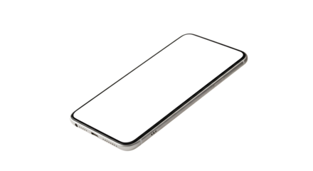 Smartphone with blank screen isolated on white. Perfect for mockups and app displays