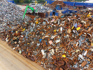 Scrap metal recycling compound viewed from above