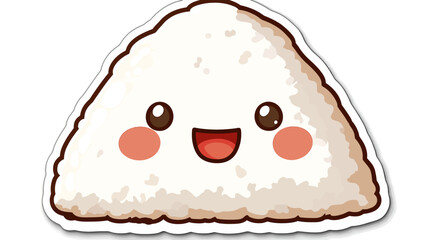Kawaii Onigiri Sticker Design, Cute Food Art, Japan, Digital Illustration, Whimsical Style