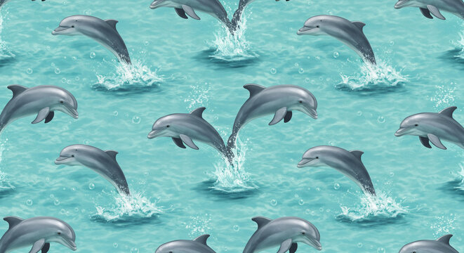 Playful Dolphin Bed Sheet Cover with Soft Blue Sea Theme