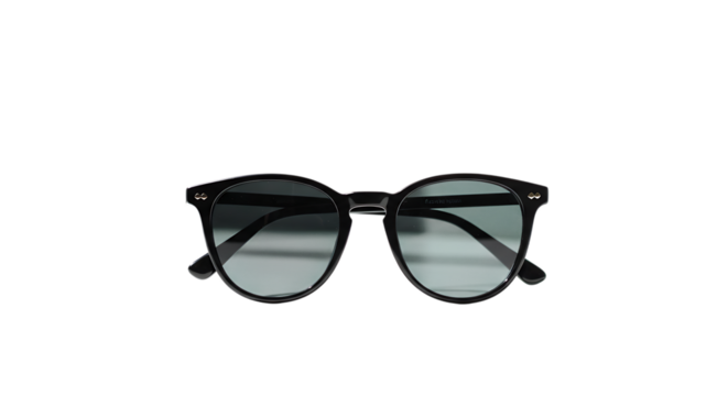 Stylish and classic round sunglasses with a dark frame for eye protection fashion accessory