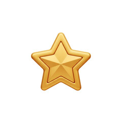 Golden star isolated on transparent background, a symbol of achievement, success, and excellence