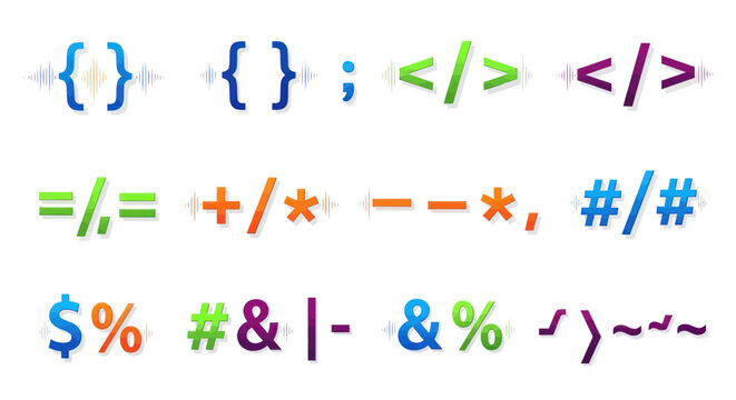 Colorful Collection of Programming and Mathematical Symbols.