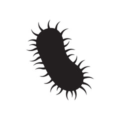 Bacteria icon silhouette vector flat illustration design on white background