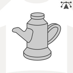 Can with automobile oil isometric icon, vehicle repair concept. Vector graphics. Oil canister sign and editable stroke, outline style icon for mobile or web design.