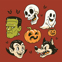  horror cartoon illustration assets 2