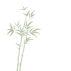 Obraz premium Chinese style ink bamboo illustration