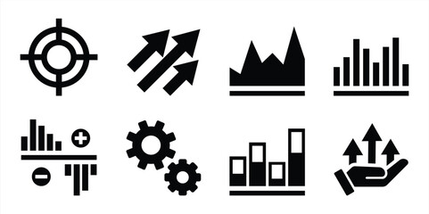 Stock Market Trading Icons Set. Vector