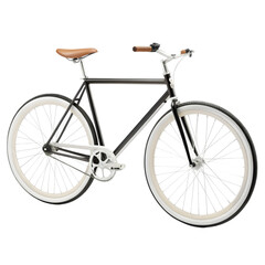Fototapeta premium Black and white single speed bicycle isolated on transparent background