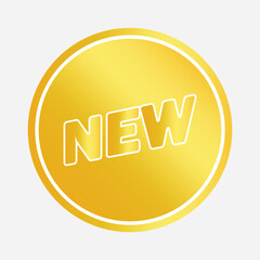Golden New Label Icon for Product Launch Announcement and Online Shopping Promotion