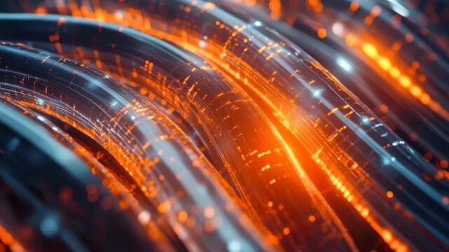 Dynamic glowing lines create a mesmerizing abstract visual effect in a digital space