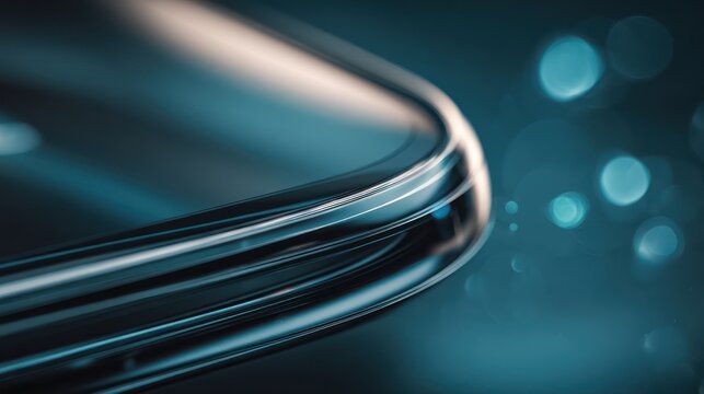 ultra close-up view of a unknown futuristic device, we see part of the glass surface 