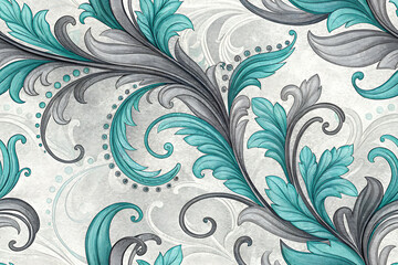 Graphite and aqua flowing curves, elegant high-tech 

