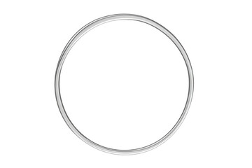 Minimalist metallic border creating a circular frame. A simple geometric design element for various projects