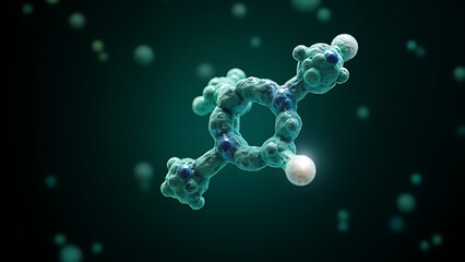 A microscopic image of folic acid (butyrate), a short-chain fatty acid (CH3CH2CH2COOH).