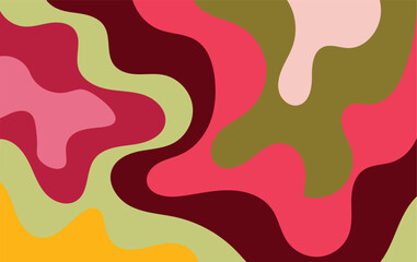 Colorful paper-cut style design with red, pink, and olive green layers forming soft organic curves and warm texture transitions, ideal for poster art, branding, and digital layouts.