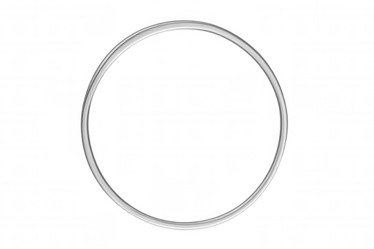 Minimalist metallic border creating a circular frame. A simple geometric design element for various projects