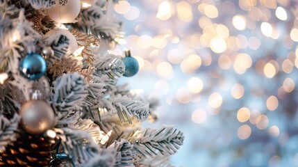 The Art of Holiday Magic:Crafting the Perfect Christmas Tree Decoration Background. This scene embodies the warmth and joy of the season, featuring a beautifully adorned tree as the centerpiece. Imagi