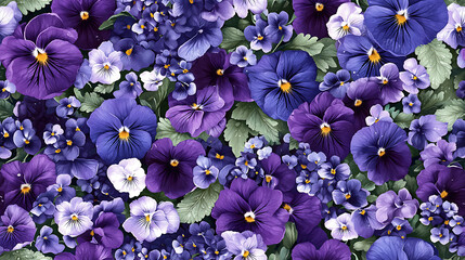 Vibrant Floral Pattern Featuring Pansies