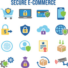 Secure E-commerce and Online Payment Protection Icons