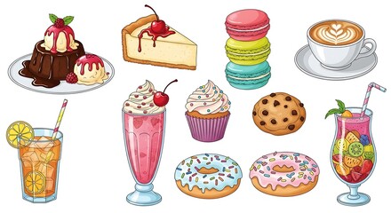 Delicious Desserts and Drinks - A Sweet Treat Collection.