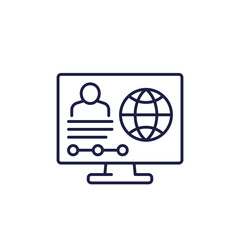 customer portal line icon on white